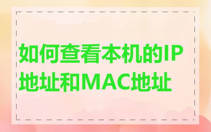 如何查看本机的IP地址和MAC地址