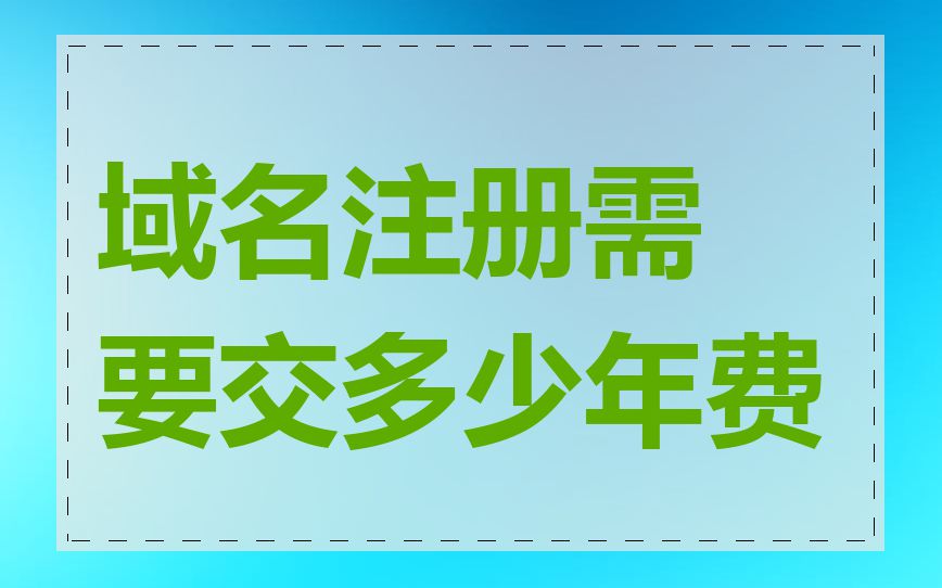 域名注册需要交多少年费