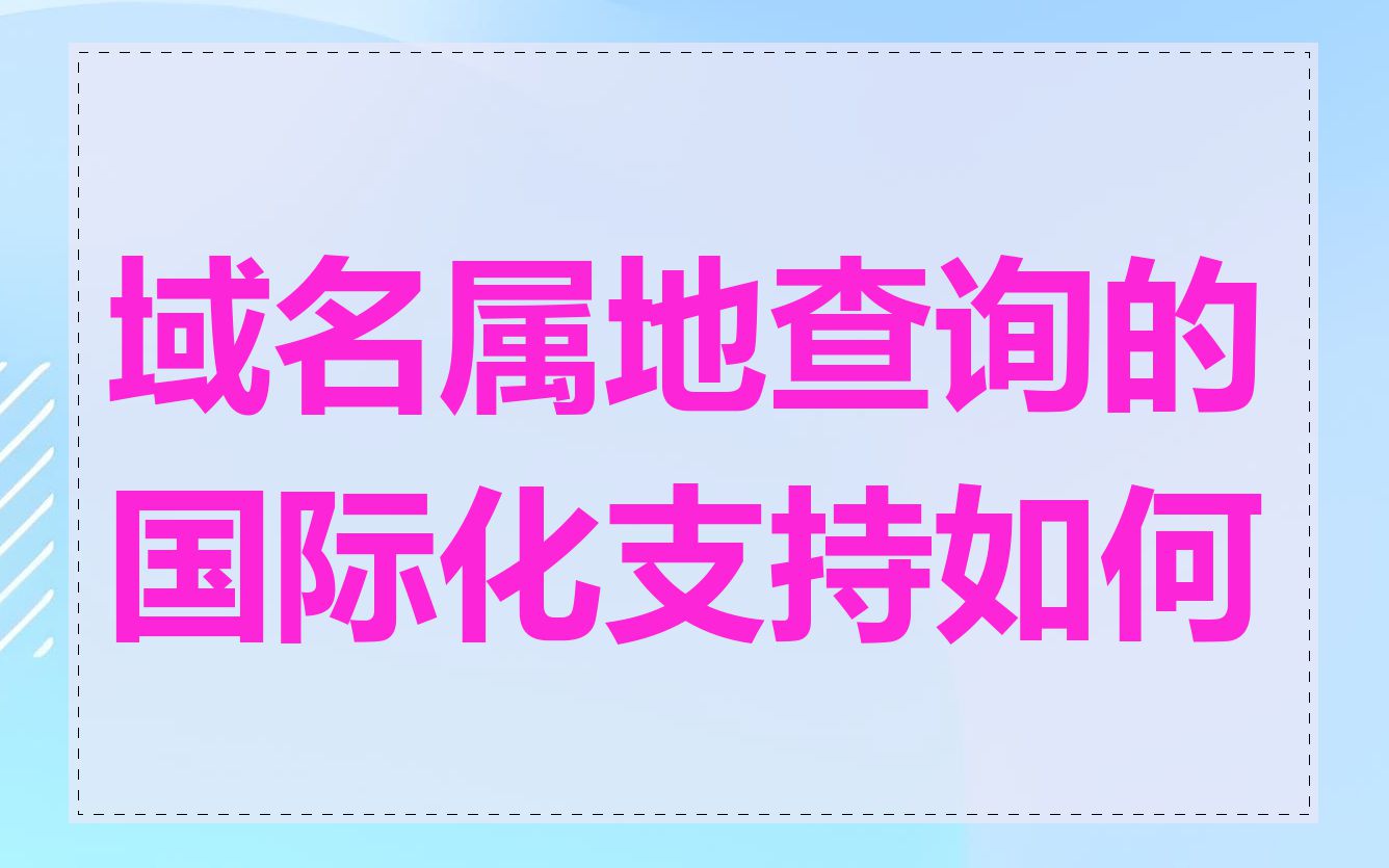 域名属地查询的国际化支持如何