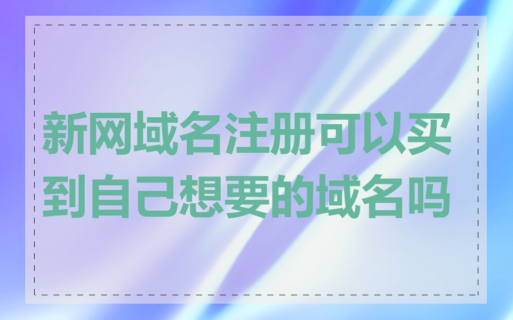 新网域名注册可以买到自己想要的域名吗