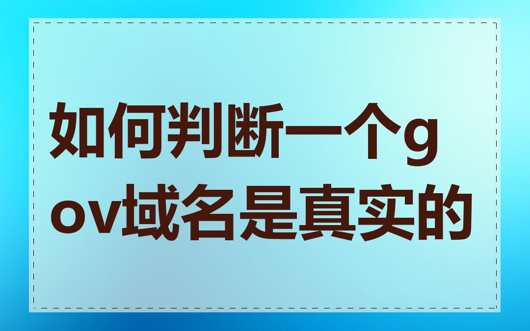 如何判断一个gov域名是真实的