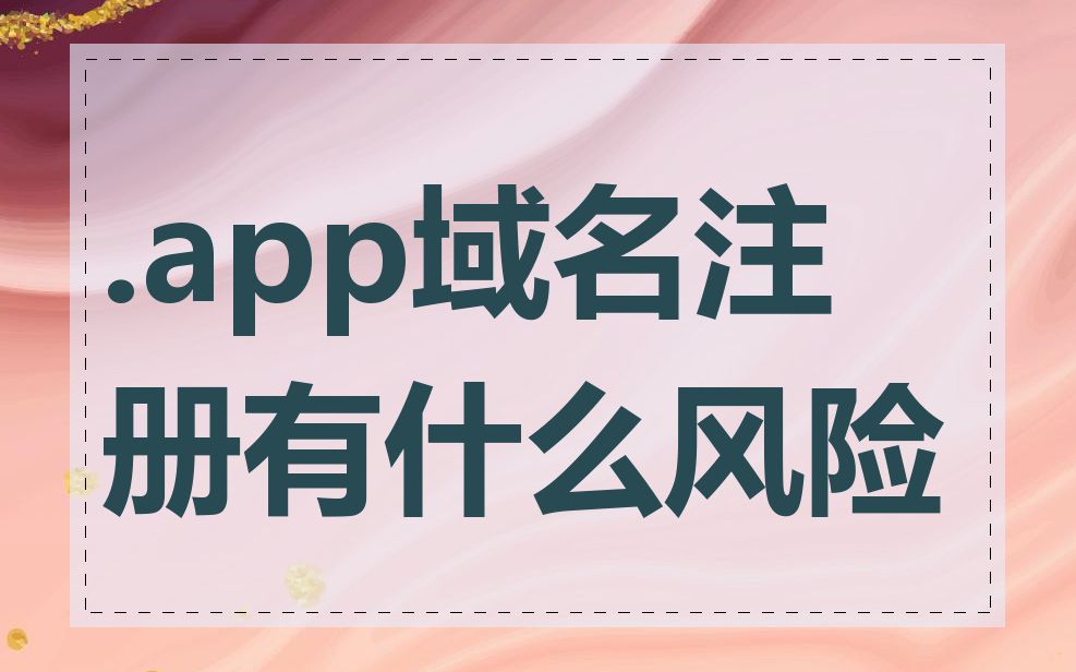 .app域名注册有什么风险