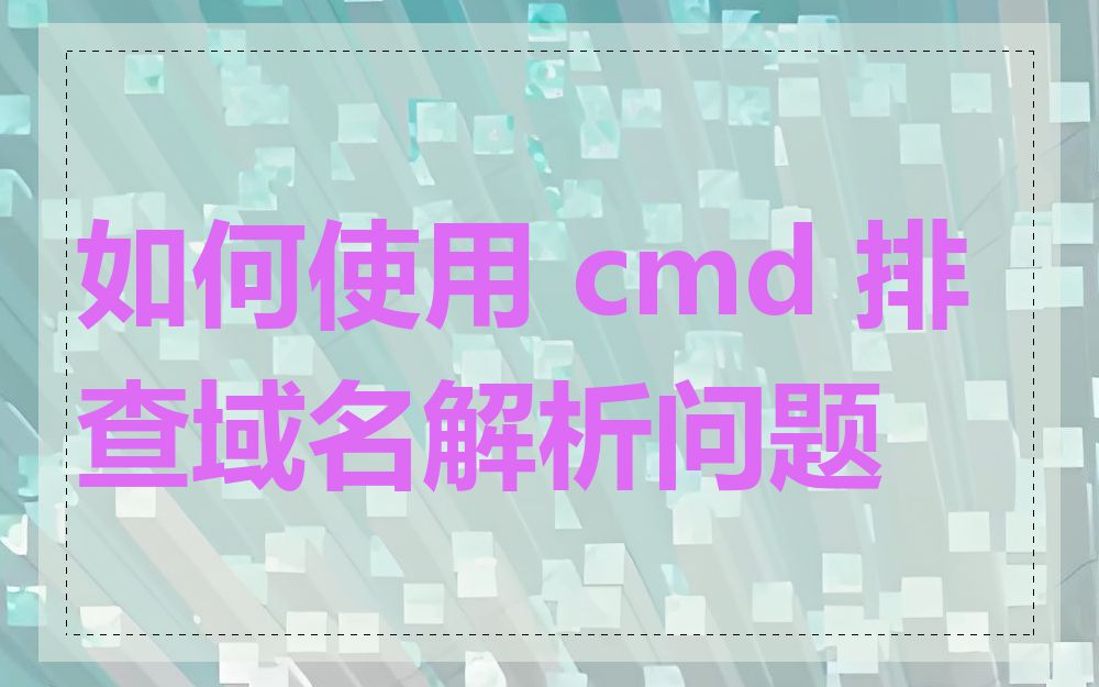 如何使用 cmd 排查域名解析问题