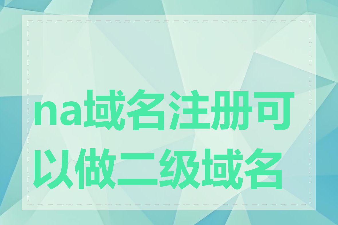 na域名注册可以做二级域名吗