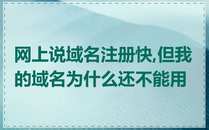 网上说域名注册快,但我的域名为什么还不能用