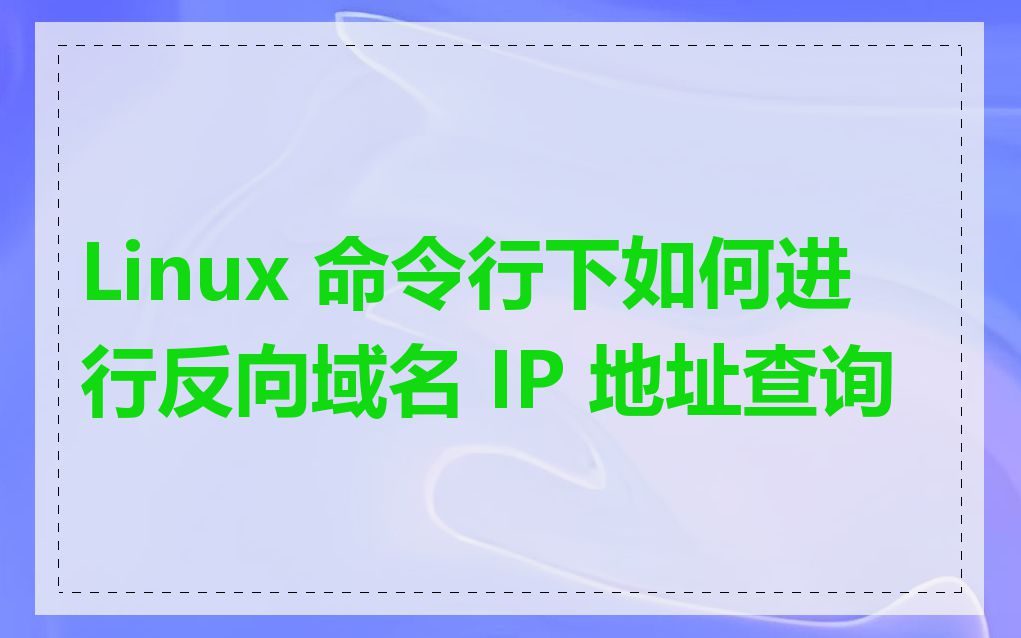 Linux 命令行下如何进行反向域名 IP 地址查询