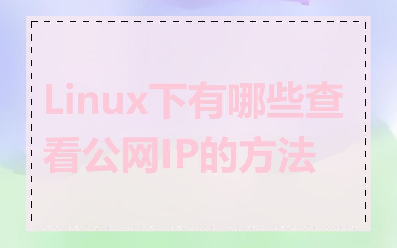 Linux下有哪些查看公网IP的方法