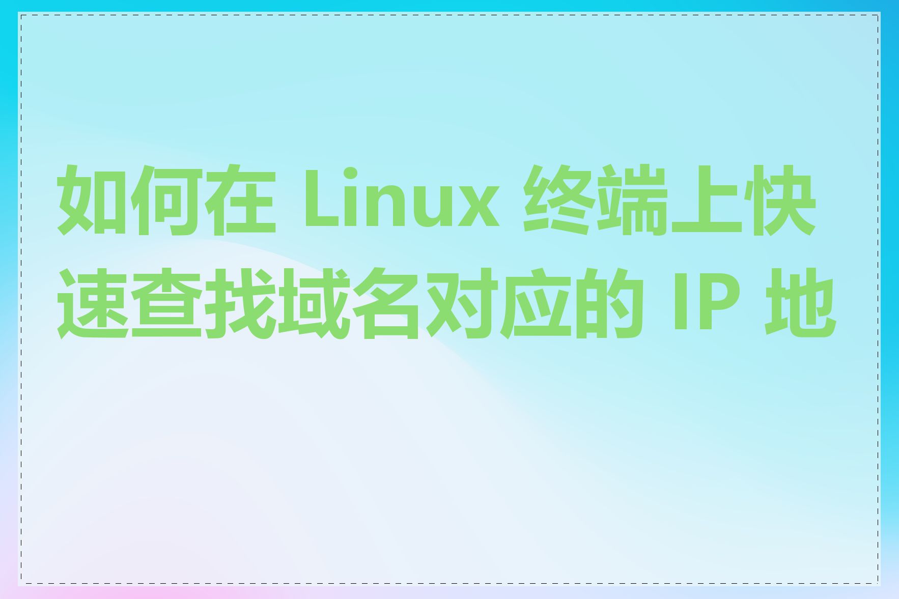 如何在 Linux 终端上快速查找域名对应的 IP 地址