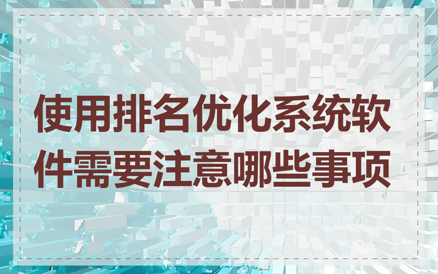 使用排名优化系统软件需要注意哪些事项