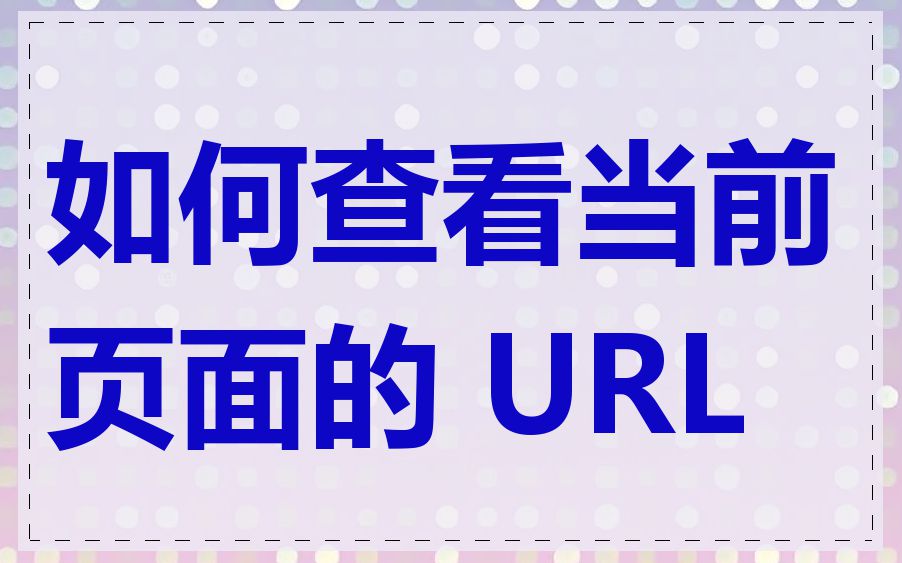 如何查看当前页面的 URL