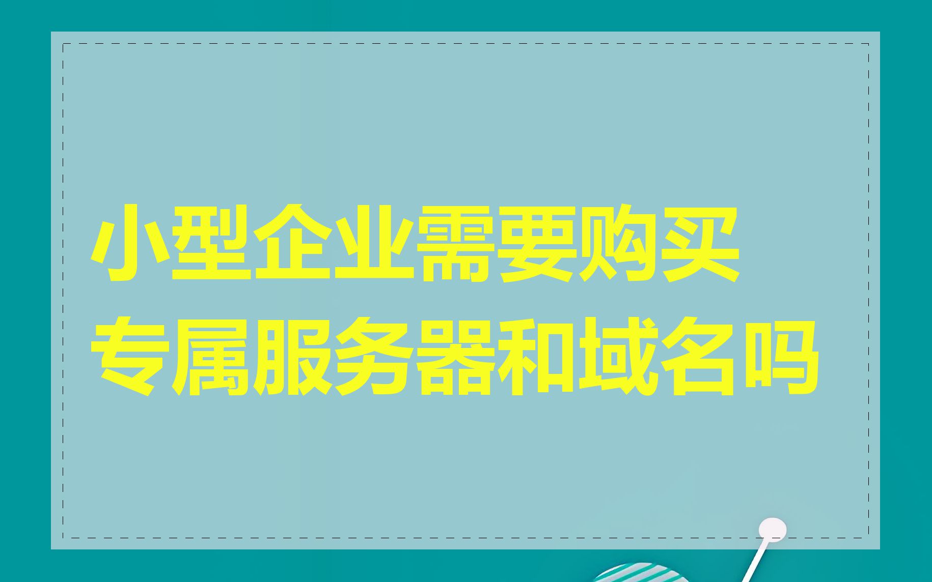 小型企业需要购买专属服务器和域名吗