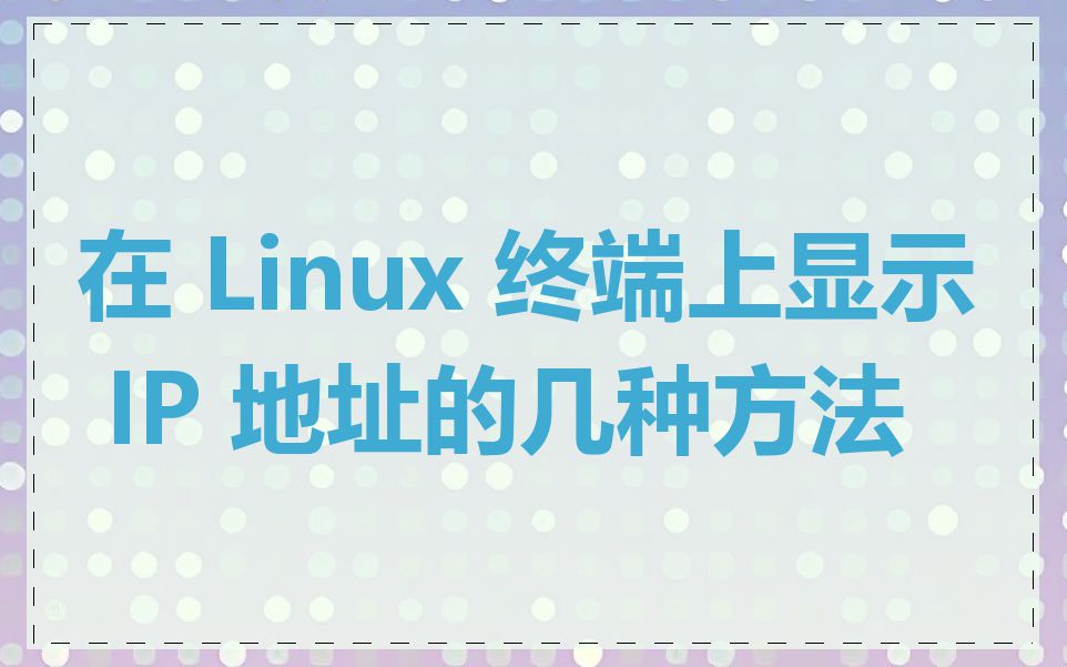 在 Linux 终端上显示 IP 地址的几种方法