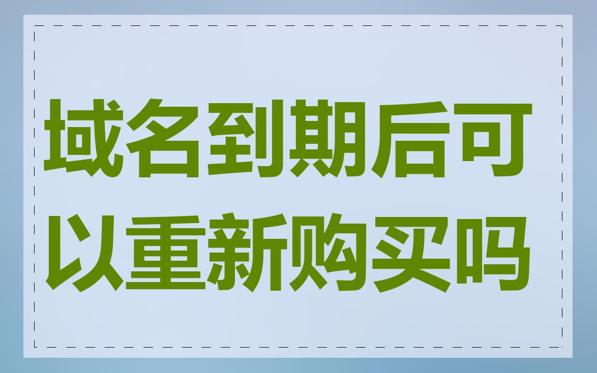 域名到期后可以重新购买吗