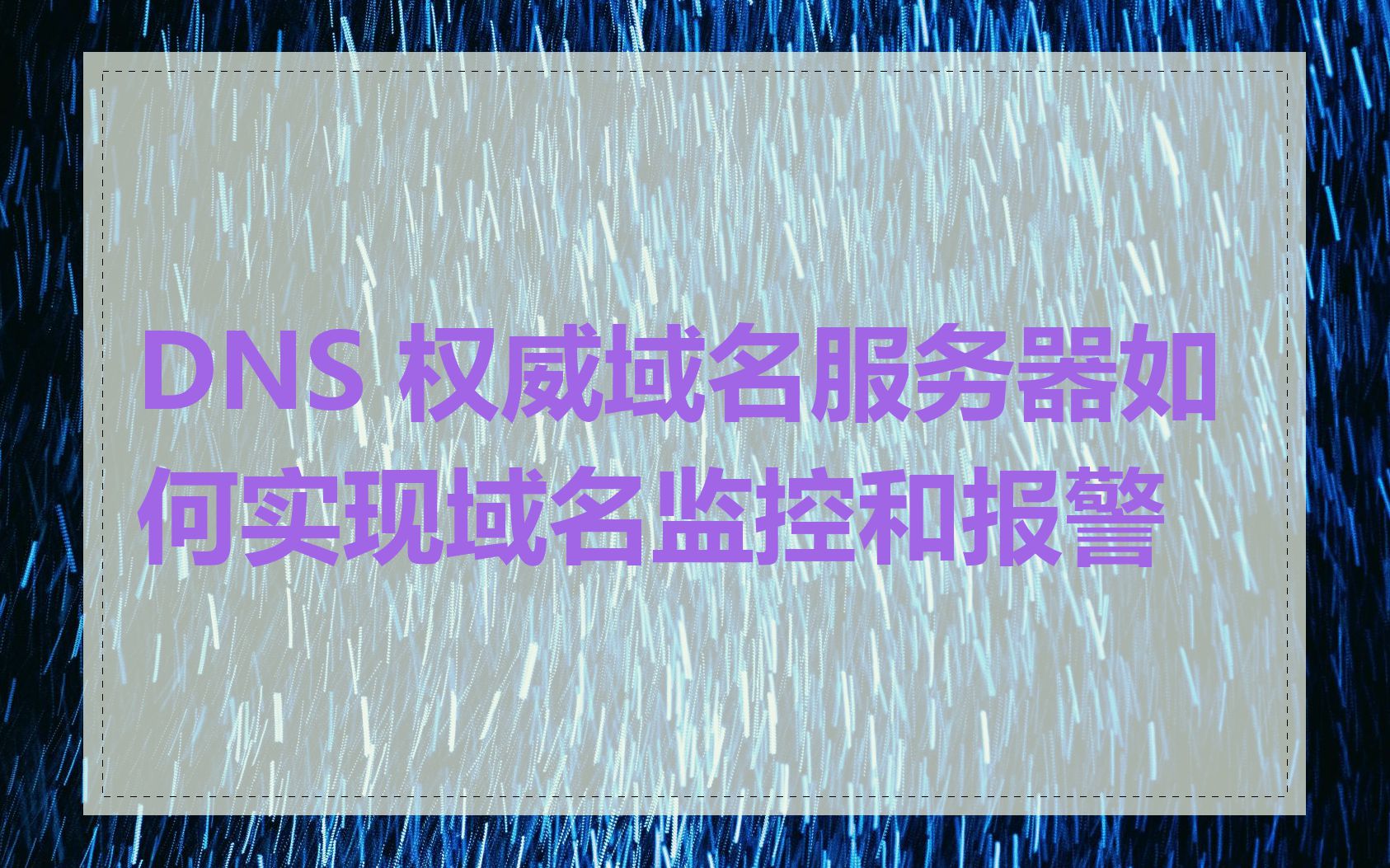 DNS 权威域名服务器如何实现域名监控和报警