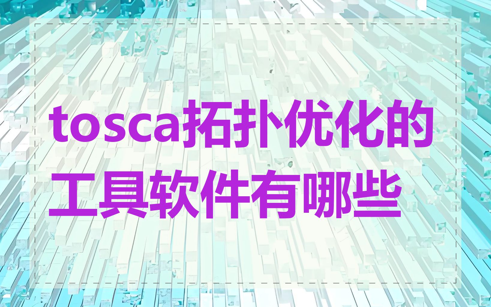 tosca拓扑优化的工具软件有哪些