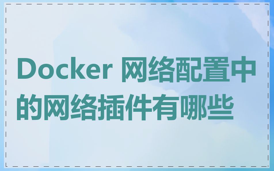 Docker 网络配置中的网络插件有哪些