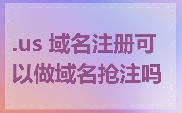 .us 域名注册可以做域名抢注吗