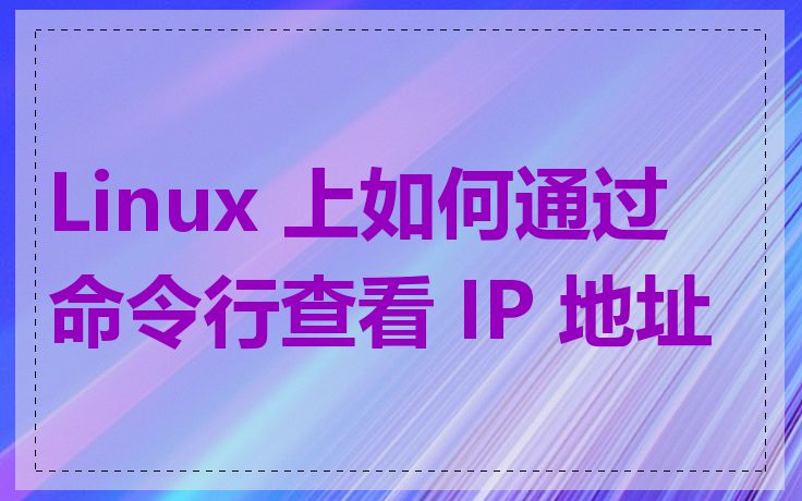 Linux 上如何通过命令行查看 IP 地址