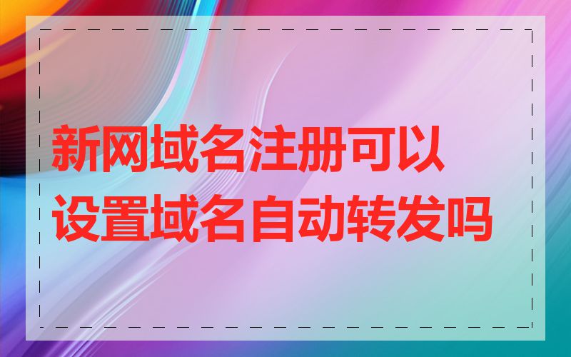 新网域名注册可以设置域名自动转发吗