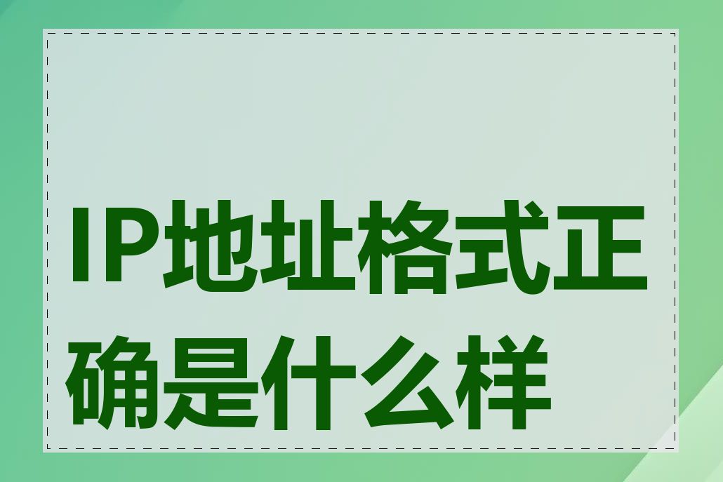 IP地址格式正确是什么样的