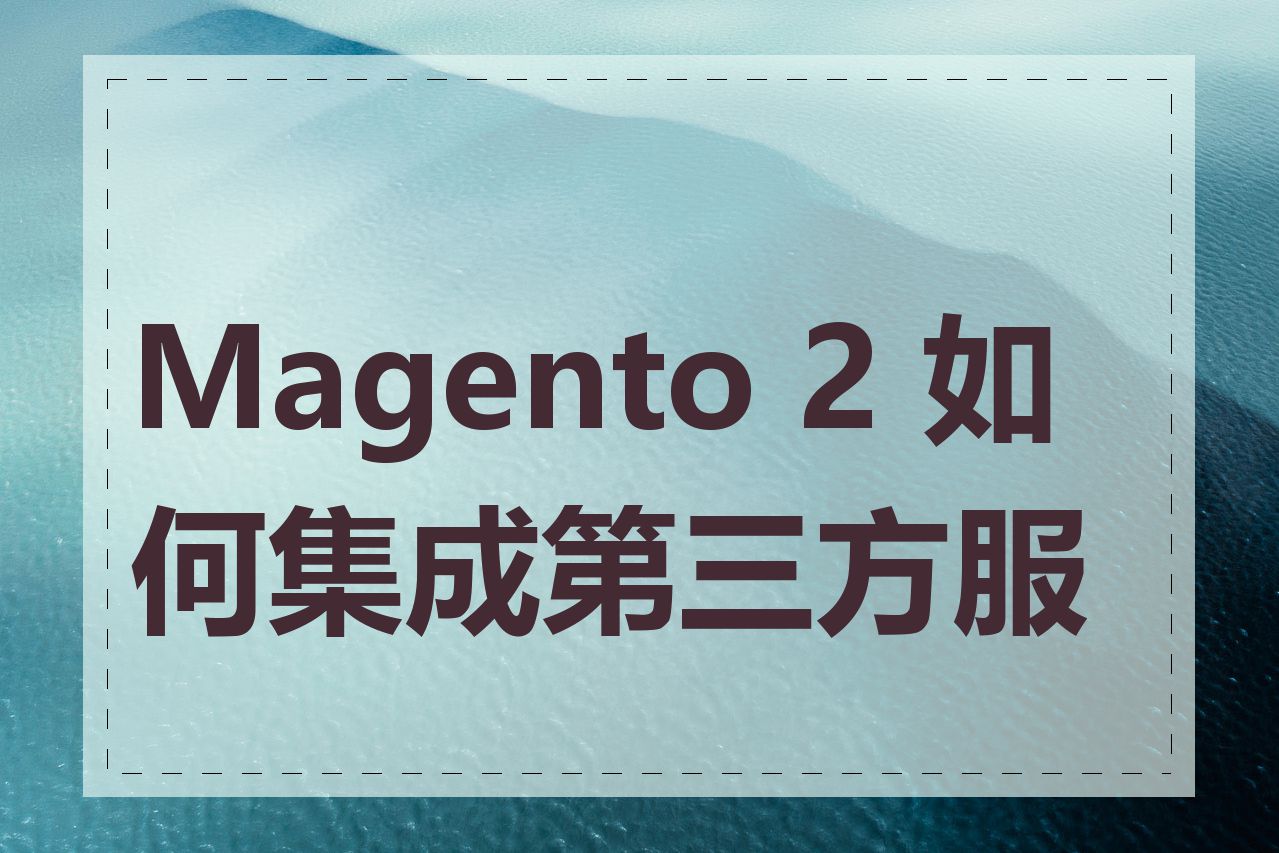 Magento 2 如何集成第三方服务