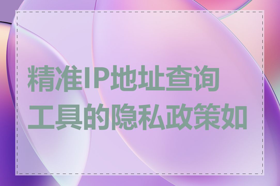 精准IP地址查询工具的隐私政策如何