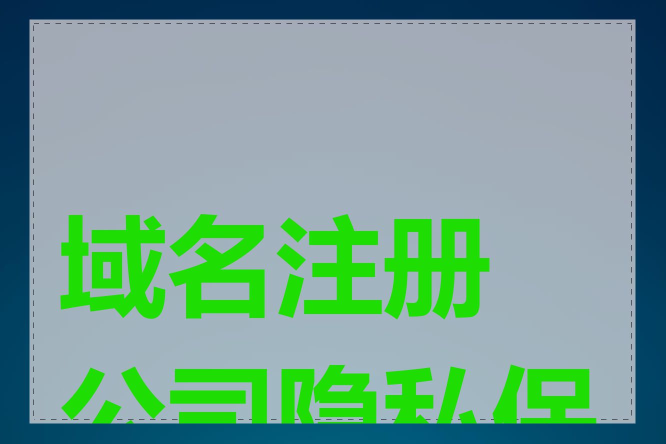 域名注册公司隐私保护