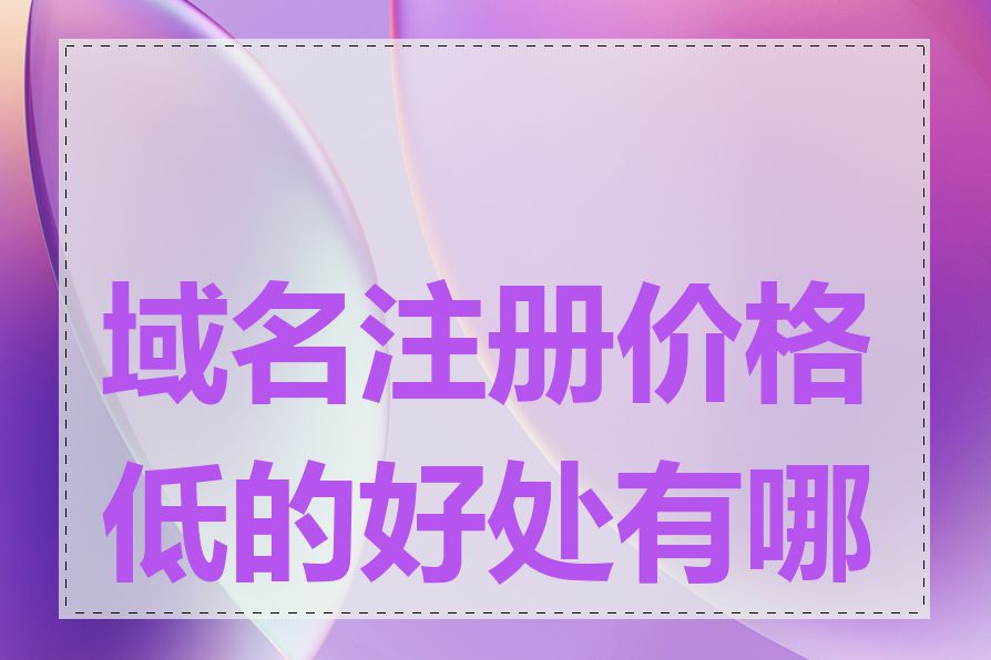 域名注册价格低的好处有哪些