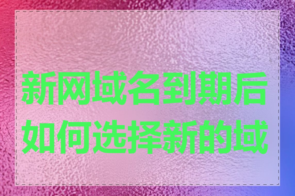 新网域名到期后如何选择新的域名