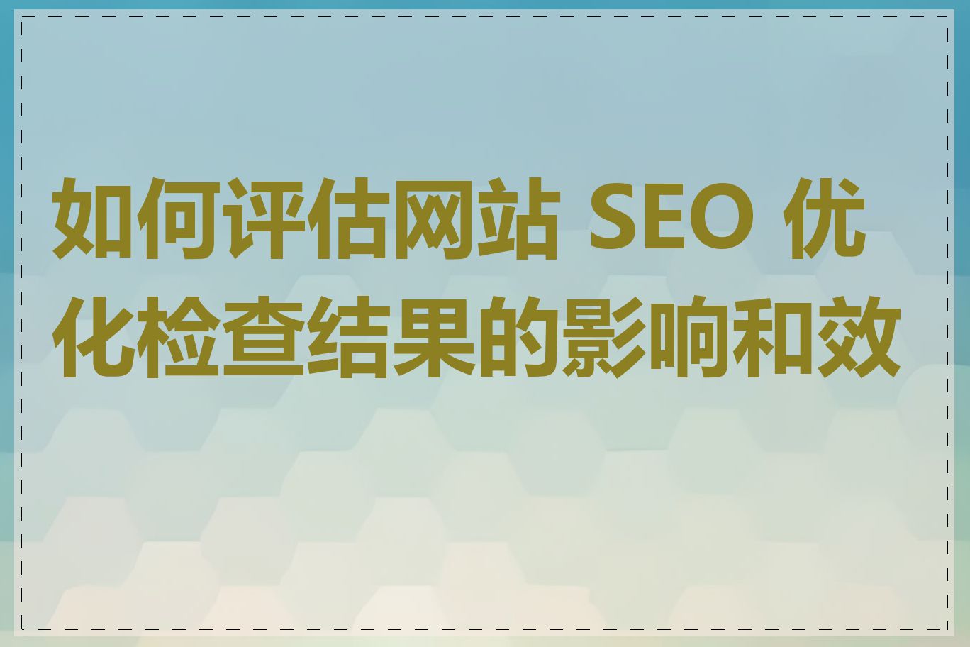 如何评估网站 SEO 优化检查结果的影响和效果