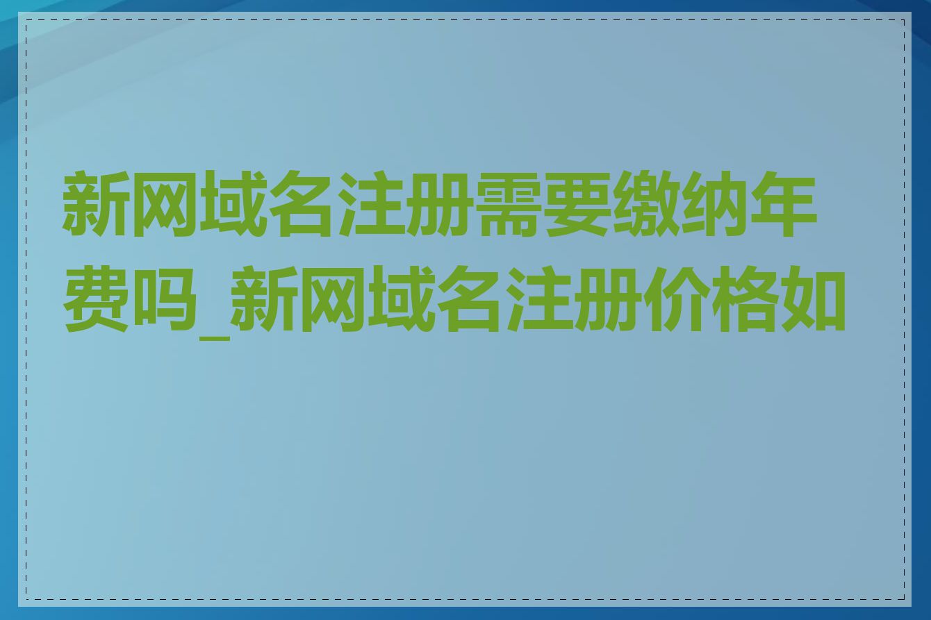 新网域名注册需要缴纳年费吗_新网域名注册价格如何