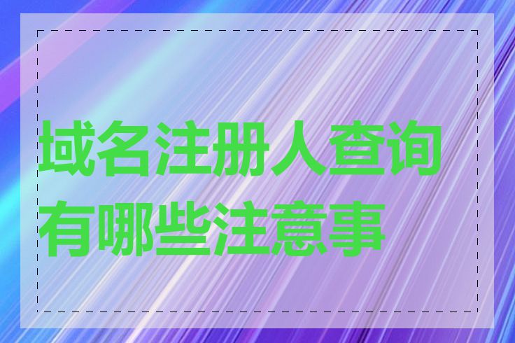 域名注册人查询有哪些注意事项