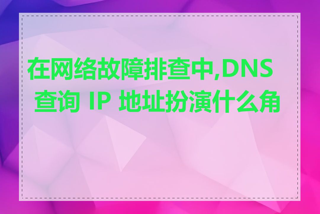 在网络故障排查中,DNS 查询 IP 地址扮演什么角色