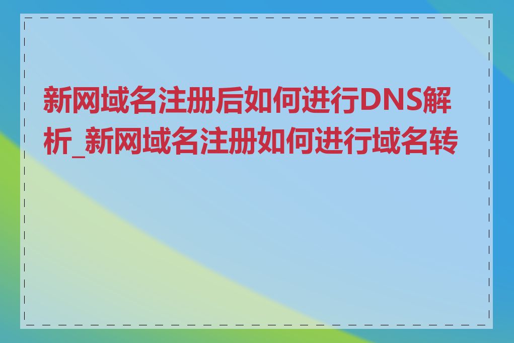 新网域名注册后如何进行DNS解析_新网域名注册如何进行域名转移