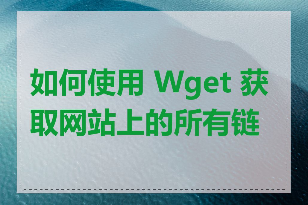 如何使用 Wget 获取网站上的所有链接