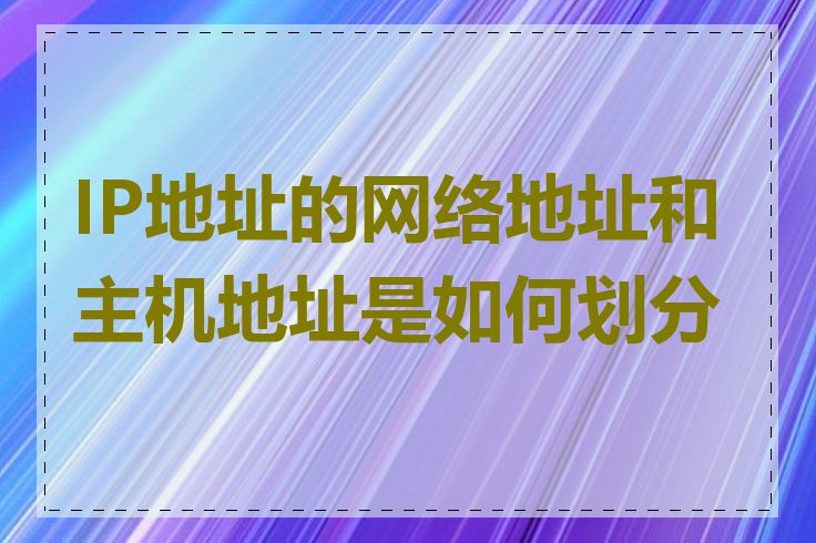 IP地址的网络地址和主机地址是如何划分的