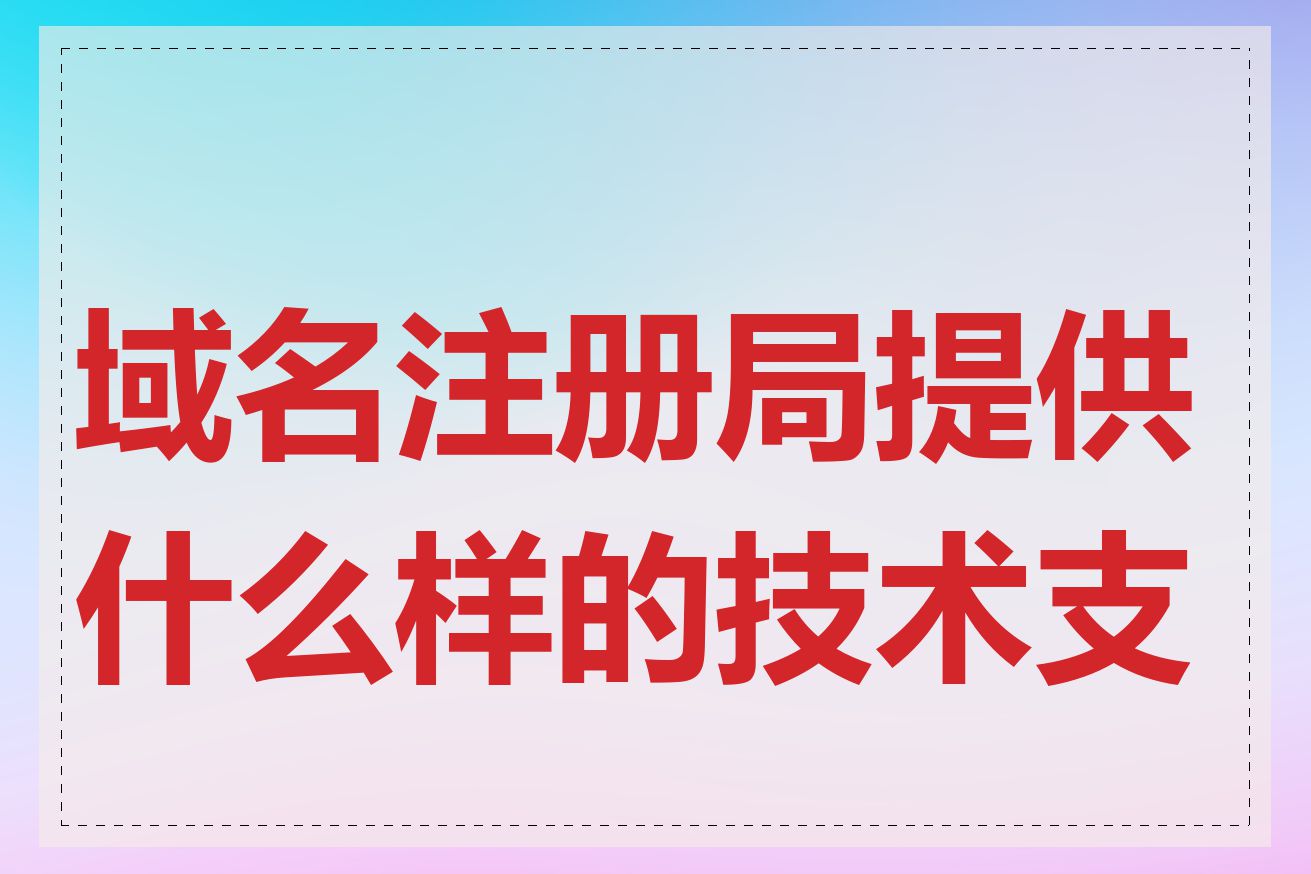 域名注册局提供什么样的技术支持