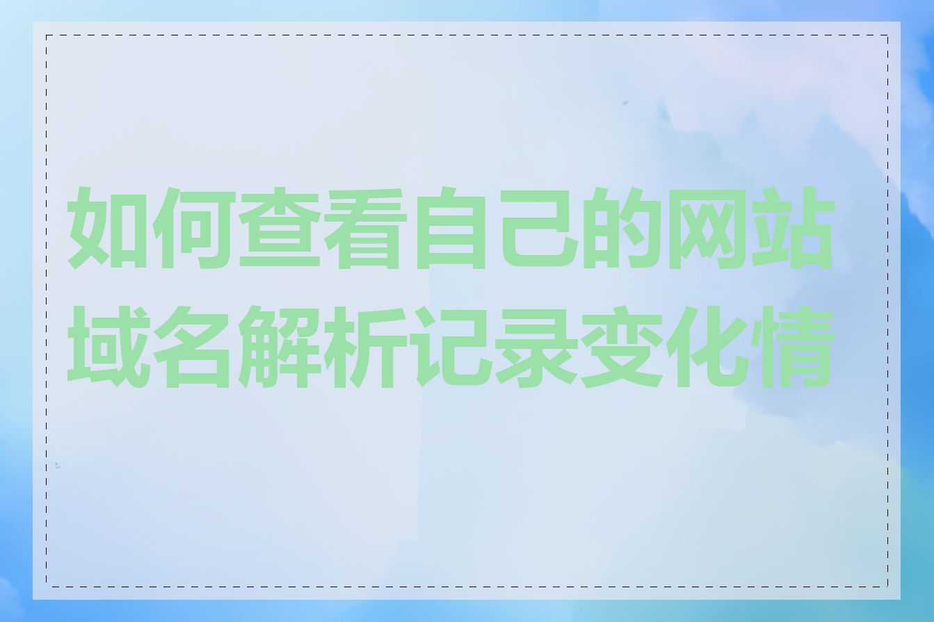 如何查看自己的网站域名解析记录变化情况