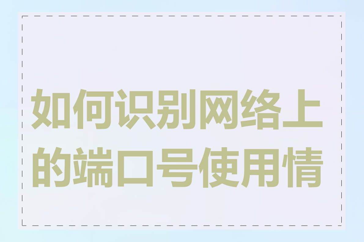 如何识别网络上的端口号使用情况