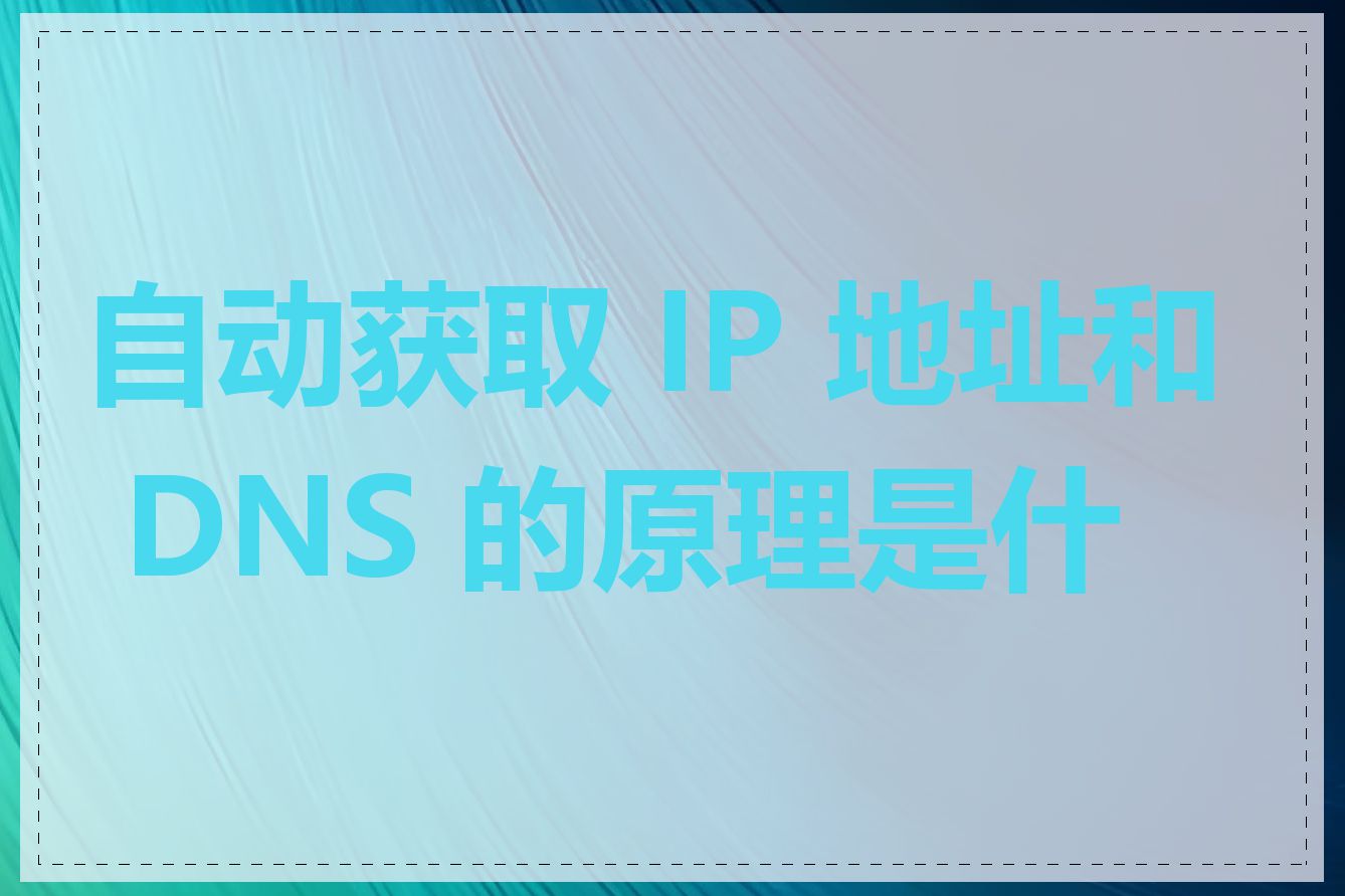 自动获取 IP 地址和 DNS 的原理是什么