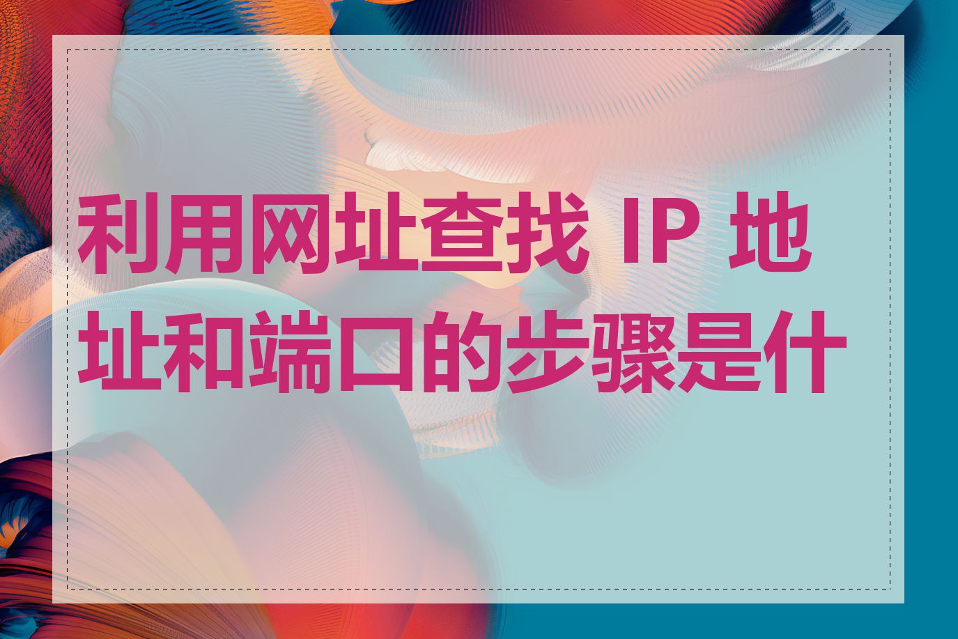 利用网址查找 IP 地址和端口的步骤是什么