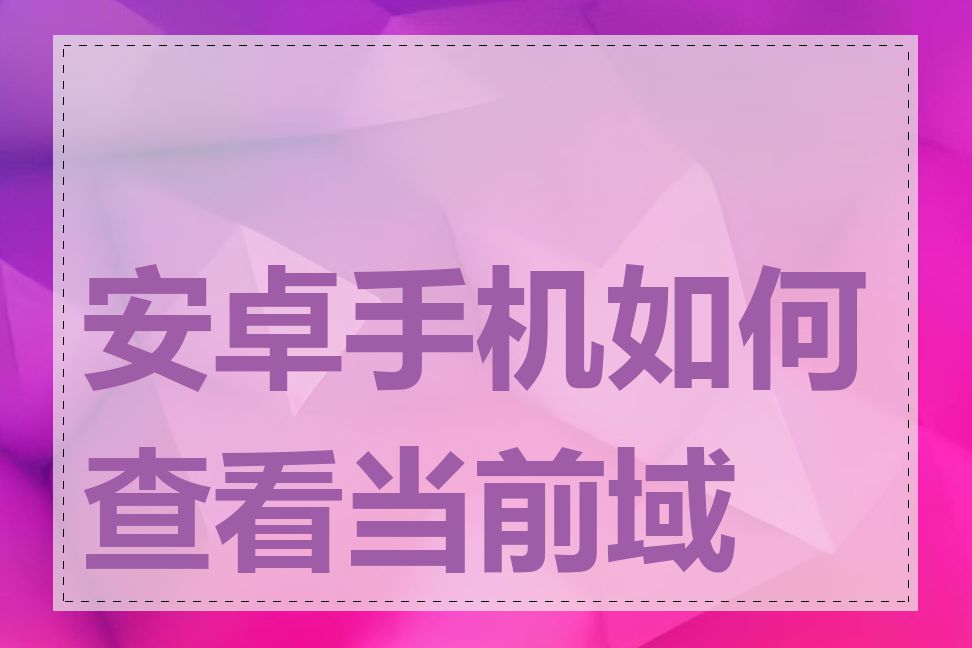 安卓手机如何查看当前域名