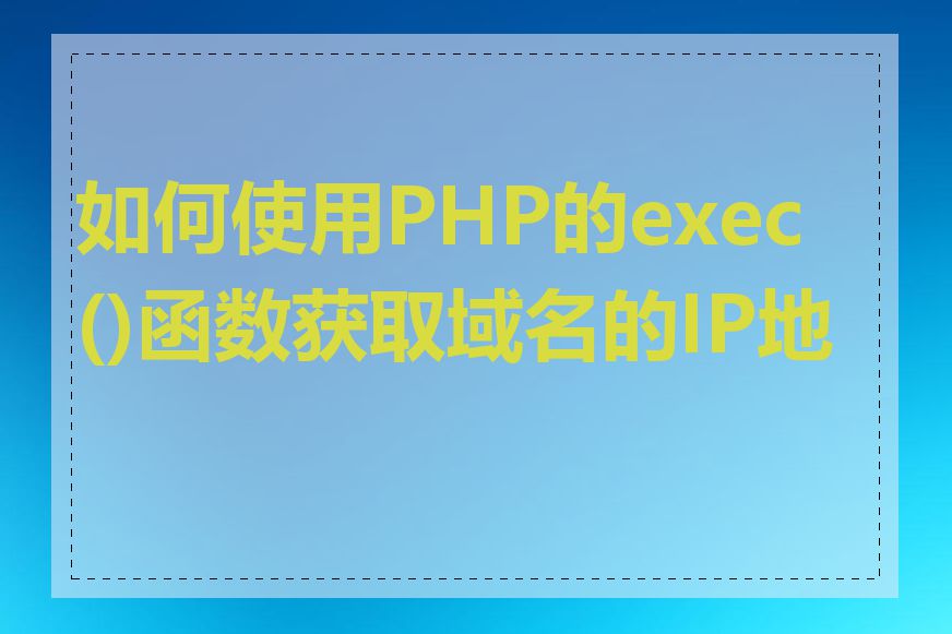 如何使用PHP的exec()函数获取域名的IP地址