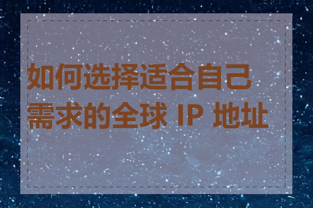 如何选择适合自己需求的全球 IP 地址库