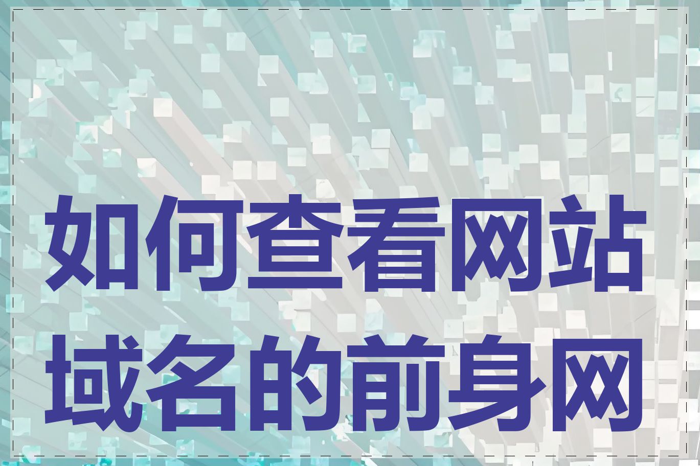 如何查看网站域名的前身网站