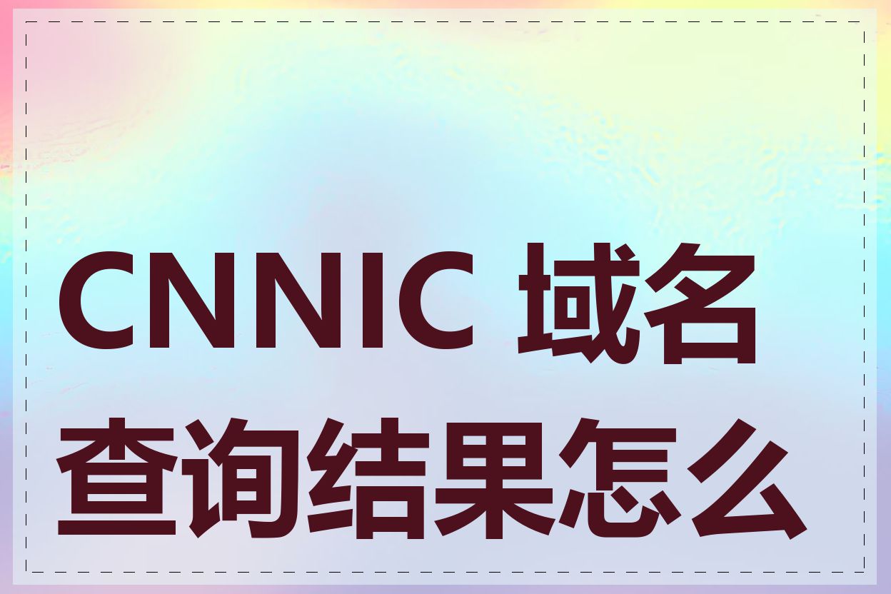 CNNIC 域名查询结果怎么看