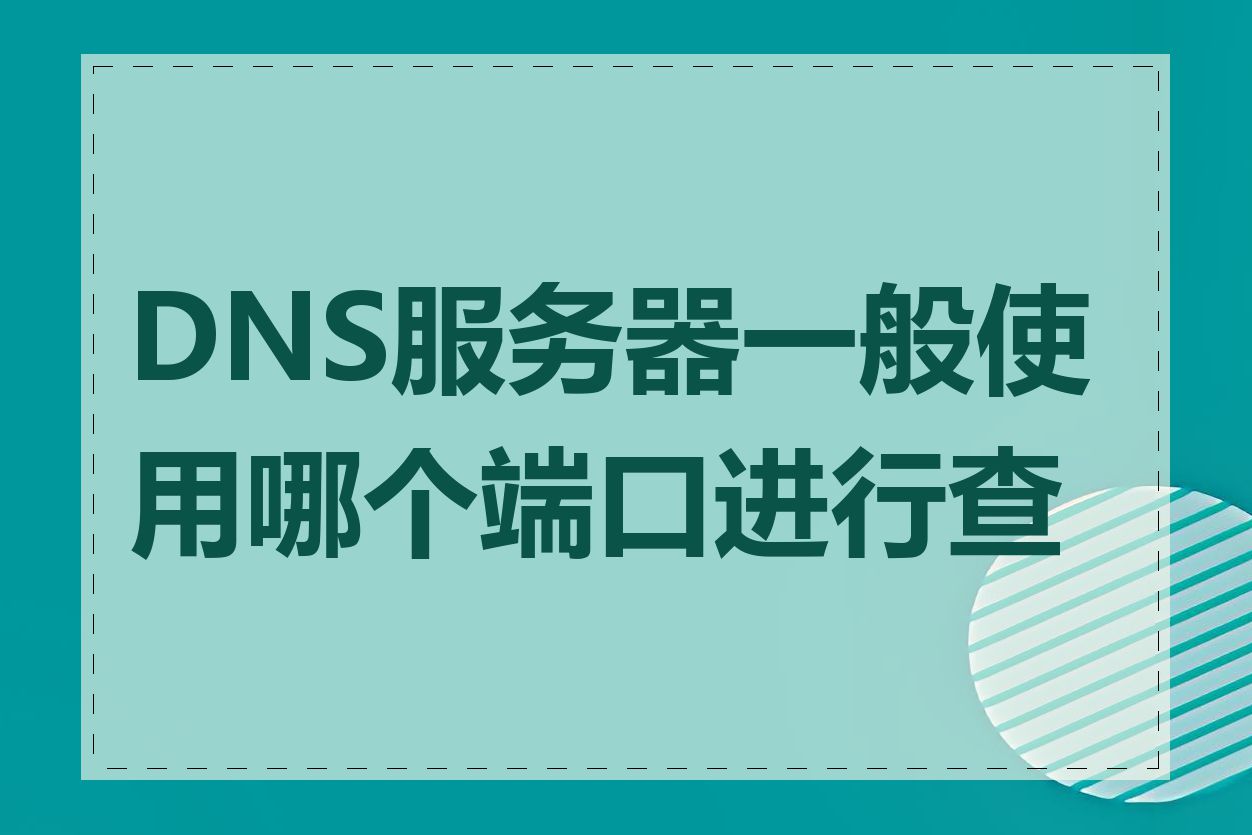 DNS服务器一般使用哪个端口进行查询