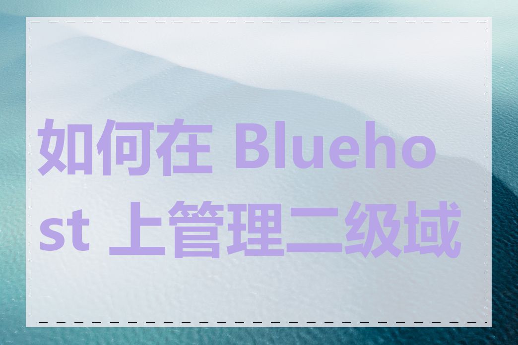 如何在 Bluehost 上管理二级域名