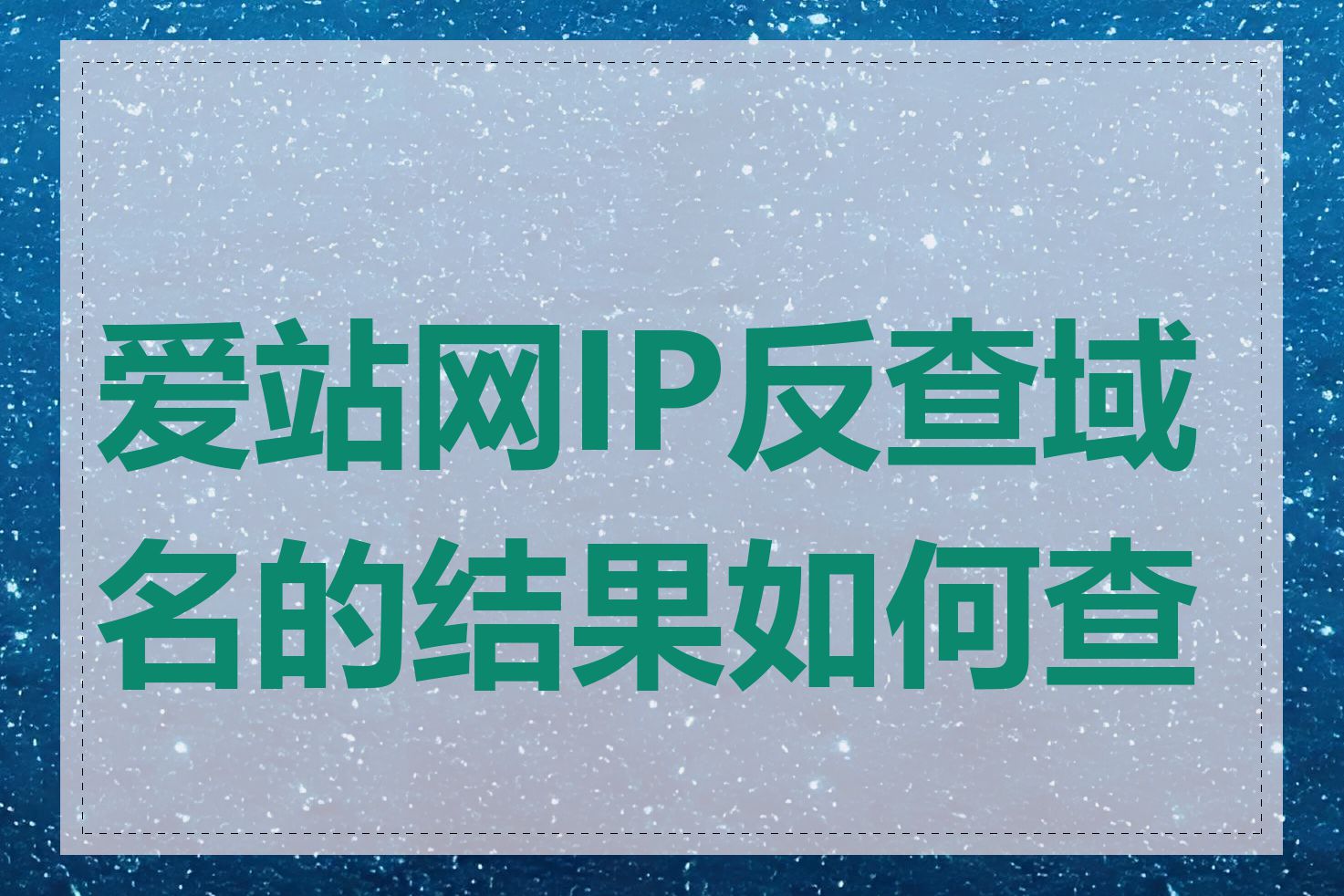 爱站网IP反查域名的结果如何查看