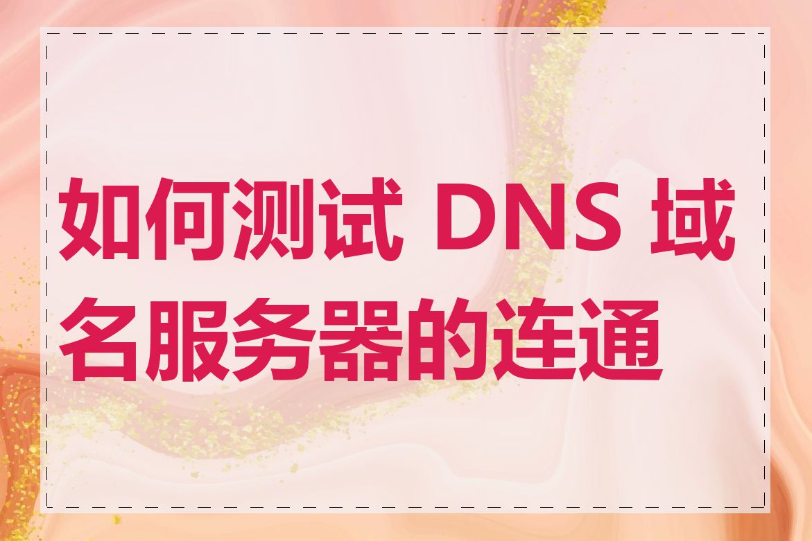 如何测试 DNS 域名服务器的连通性